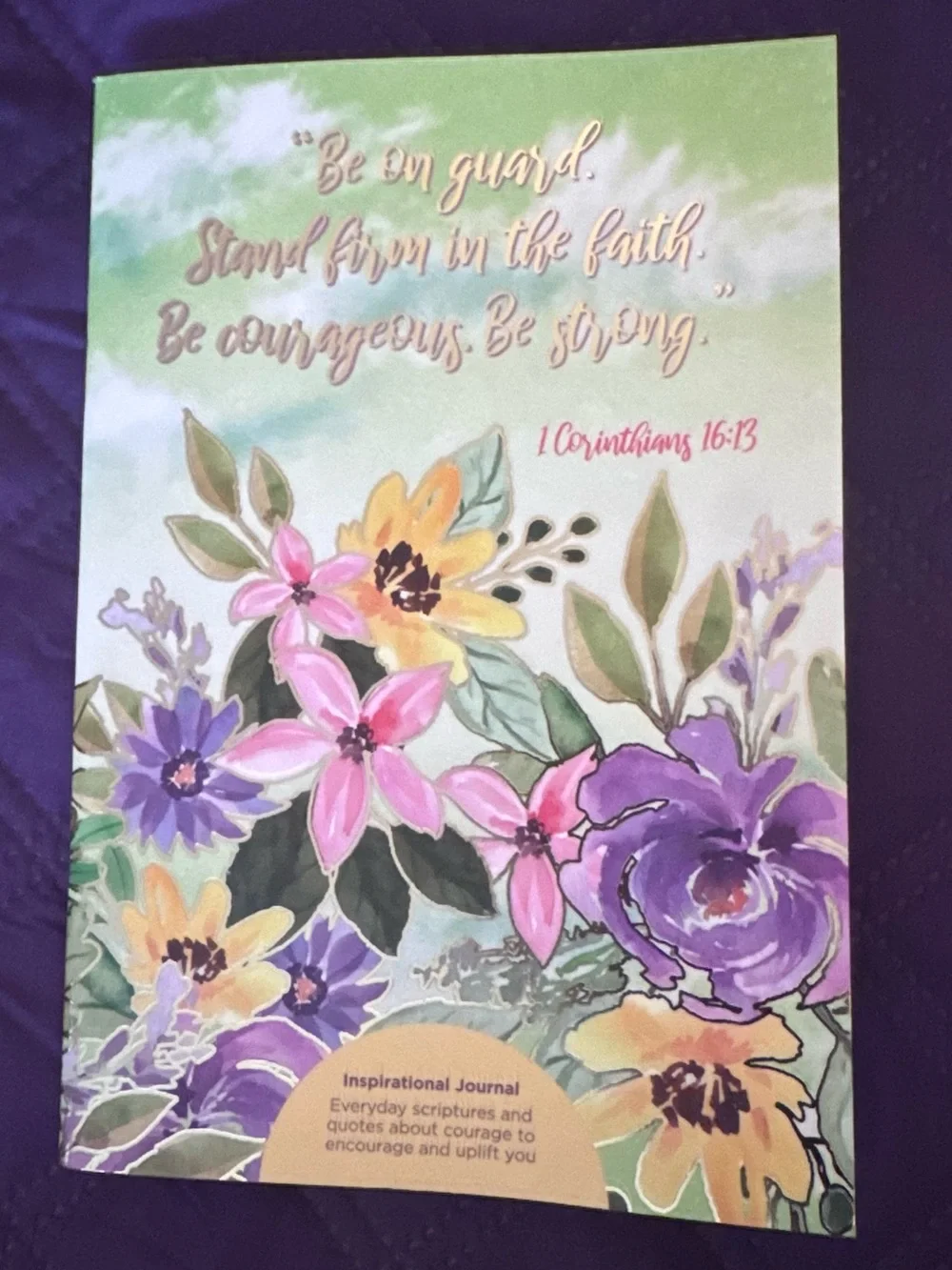 Floral Inspirational Journal - Green, Pink & Purple Cover